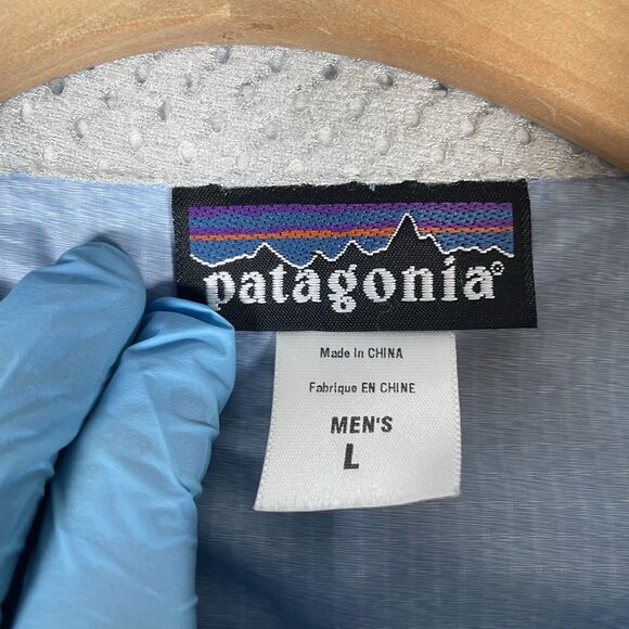 Patagonia Storm Racer Jacket Men’s Large Baby Blue Lightweight Activewear Wind - Picture 2 of 8